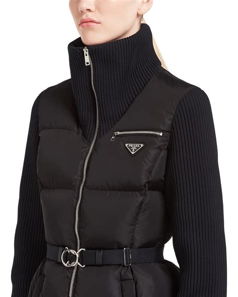 prada light nylon puffer jacket|Prada cashmere puffer jacket.